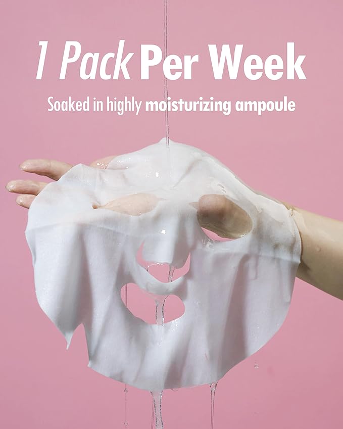 KAHI Wrinkle Bounce Water Full Perfecting Hydrating Face Mask Skin Care | Hyaluronic Acid Face Mask Korean Sheet Mask | Brightening Face Masks Beauty Glass Skin Korean Skincare (6EA, 1.23 oz)