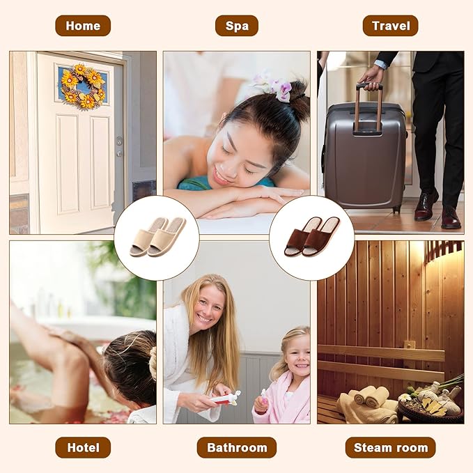 16 Pairs Open Toe Breathable Slippers Bulk Disposable Slippers for Guests Washable House Slipper for Women Men Non Slip Spa Slipper Comfortable Slipper Bulk for Guests Home Bedroom Hotel Travel Unisex