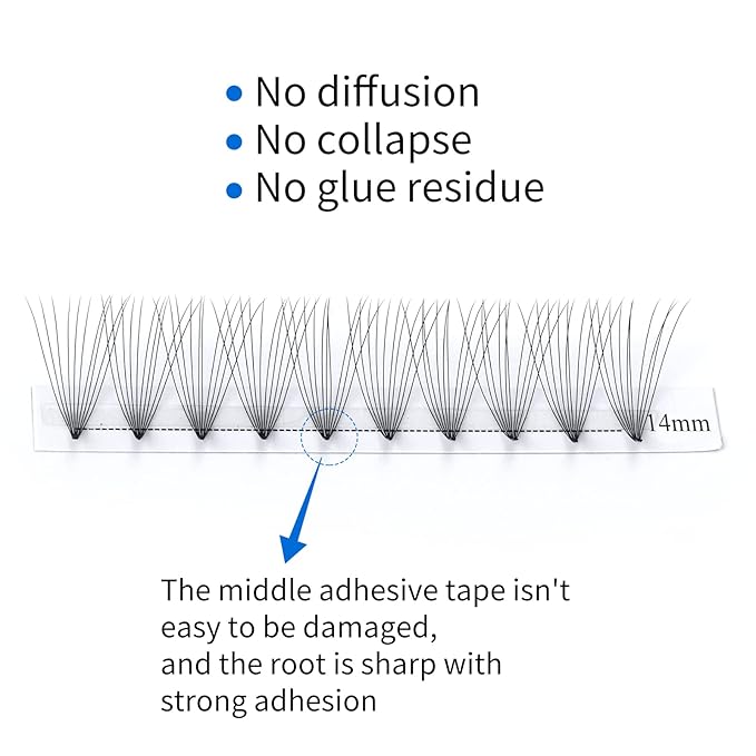 WENDY Lash Extension Premade Fans Eyelash Extensions 320PCS Pre Made Fans Lash Extensions 10D Lashes Extension 0.07mm C Curl Promades Eyelash Fans Mixed 9-16mm(10D-0.07-C, 9-16mm Mixed Tray)