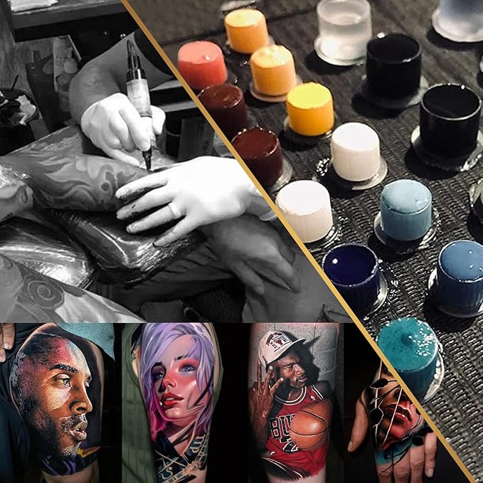 Tattoo Ink Caps - Jconly 1000Pcs Tattoo Ink Cups Pigment Caps With Base Sizes 14mm Disposable Tattoo Caps Tattoo Supplies (1000PCS Medium #14)…