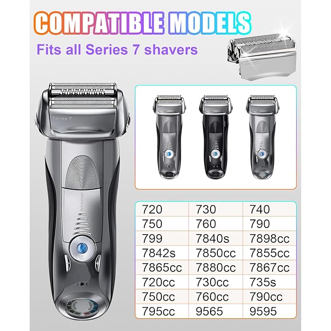 70S Electric Shaver Head Replacement Part Compatible with Braun Series 7 70S Electric Shaver Head Replacement (2 Pack)