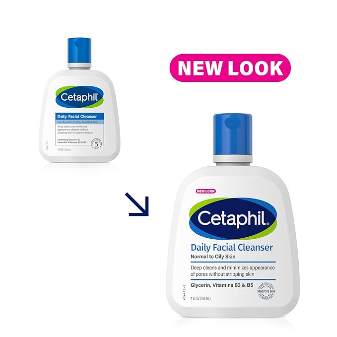 Cetaphil Face Wash, Daily Facial Cleanser for Sensitive, Combination to Oily Skin, 4 Oz 3 Pack, Gentle Foaming, Soap Free, Hypoallergenic
