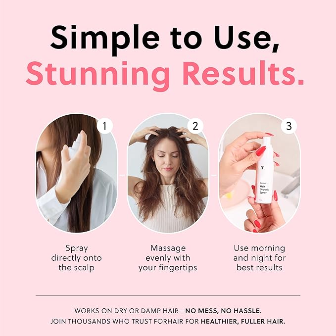 Advanced Hair Growth Oil Spray -Non-Greasy Hormone Free Formula - Promotes Thicker Natural Hair, Damage Repair, Loss Prevention, Ideal for Dry Scalp- ForHair