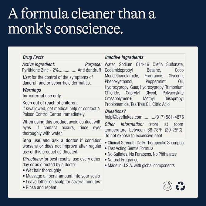 Flakes Anti-Dandruff Shampoo and Conditioner Set for Men with Scalp Brush | Dry, Flaky, & Itchy Scalp Relief | Sulfate and Paraben Free | Hydrating Shampoo & Moisturizing Conditioner | 9 fl oz