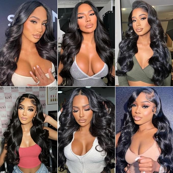 12A Human Hair Bundles Body Wave Bundles Human Hair 100% Unprocessed Brazilian Virgin Hair 3 Bundles Human Hair Deals Weave Extensions Real Human Hair Natural Black Color Bundles 18 18 18 Inch