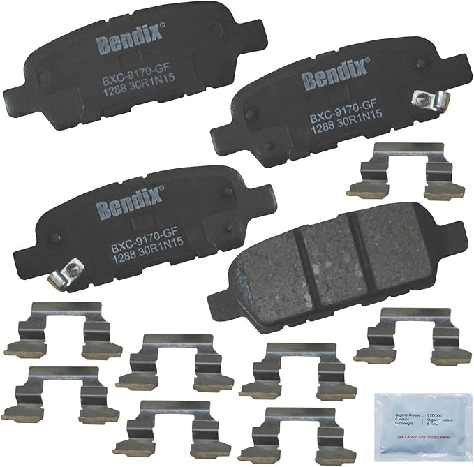 Bendix Priority1 CFC1288 Ceramic Rear Brake Pads for Select Models INFINITI EX35,FX35,G35,G37,M35,M45,Q60,Nissan 370Z,Altima,Juke,Rogue,Rogue Select,Sentra,X-Trail,Renault Koleos,Safrane