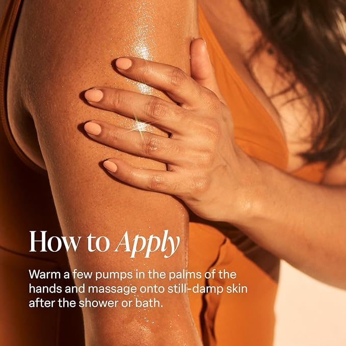 Saltair Body Oil. Luxurious Golden Hour After Shower and Bath Oil Moisturizer for Women. Botanical, Non-Greasy, and Well-Absorbing Lotion for Hydrating Dry Skin. 4oz Pump Bottle