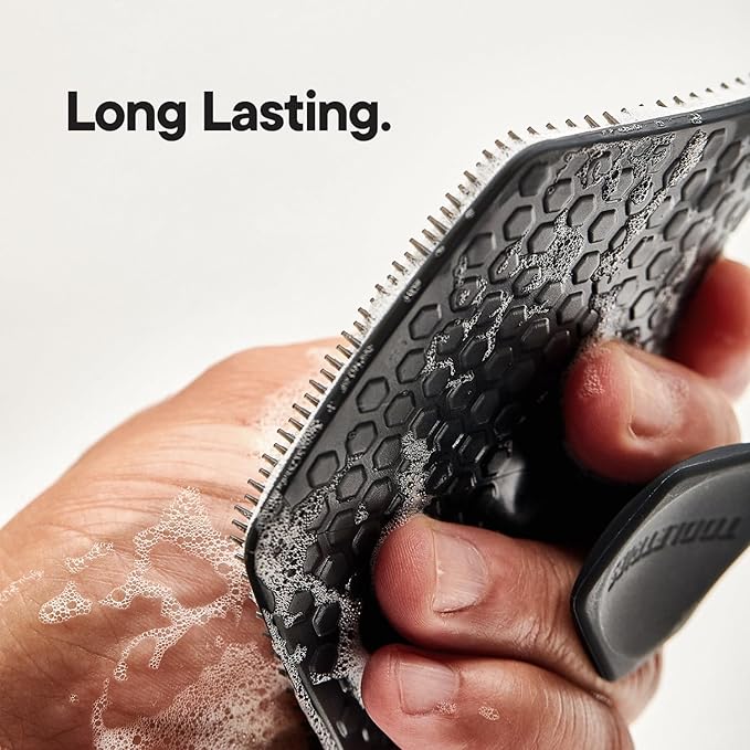 Tooletries - Body Scrubber - Silicone Exfoliating Scrubber - Bathroom & Shower Accessories for Men, Travel Essentials for Men - Durable & Long Lasting Body Wash Scrubber for Men - 3 Pack