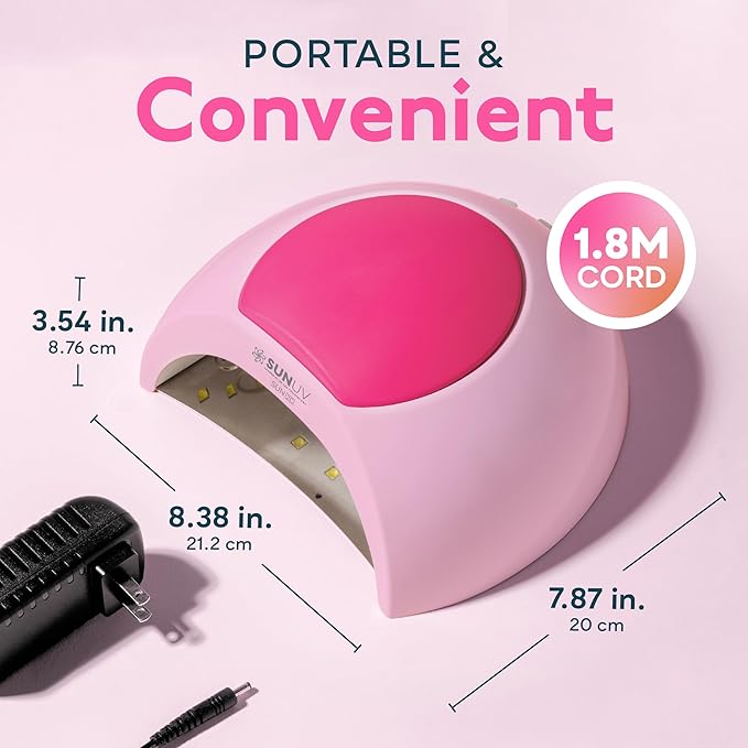 SUNUV 48W UV LED Nail Lamp with 4 Timer Settings, 33 LEDs Nail Dryer Compatible with All Gel Polish, Auto Sensor Removable Base SUN2C Pink