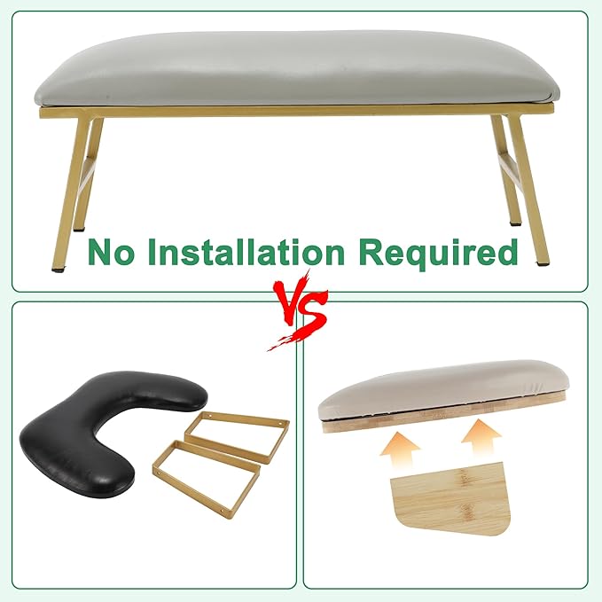 VOCOSTE 1 Set Arm Rest for Nails Tech, Non-Slip Nail Arm Rest, Manicure Hand Rest with Nail Table Mat, Hand Rest for Nails Tech, Nail Hand Rest, Gray