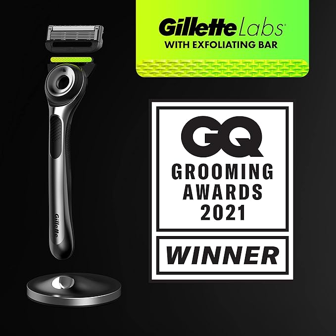 Gillette Labs with Exfoliating Bar Razor Refills for Men , 6 Razor Blade Refills and 7oz Rapid Foaming Shave Gel