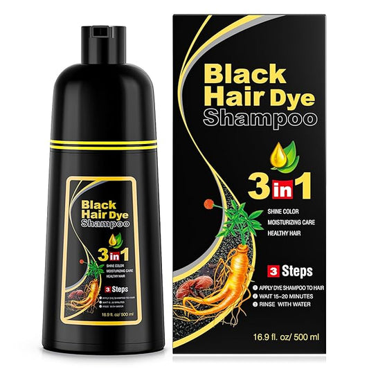 Ivnil Black Hair Dye Shampoo 3 in 1 Hair Color Shampoo for Women & Men for Gray Hair Coverage for Instant Herbal Natural Champu Para Canas Mujer
