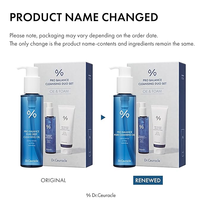 Dr.Ceuracle Pro Balance Cleanser Duo Set (Cleansing Oil & Foam) - Hydrating pH Balanced Daily Facial Wash for All Skin Types