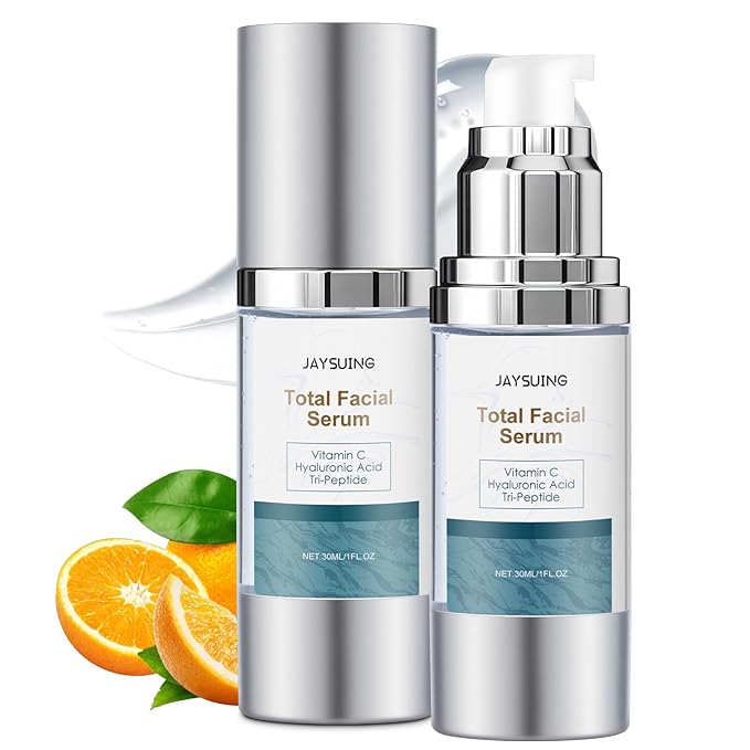 Vitamin C Serum for face with Hyaluronic Acid & Peptides - Anti Aging Face Serum for Women & Men, Dark Spot Corrector for Brightening, Hydrating Treatment to Reduce Wrinkles & Fine Lines, (Pack of 2)