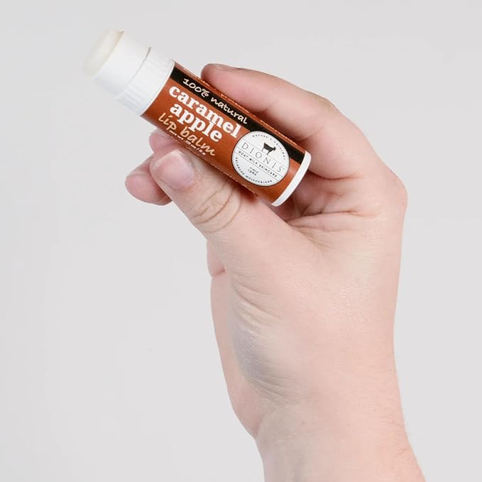 Dionis Goat Milk Skincare Caramel Apple Fall Lip Balm Gift Set - Beeswax, Shea Butter & Coconut Oil Lip Care Products Made in The USA - Cruelty Free Lip Moisturizer for Chapped Lips, 0.28oz 3 Pack