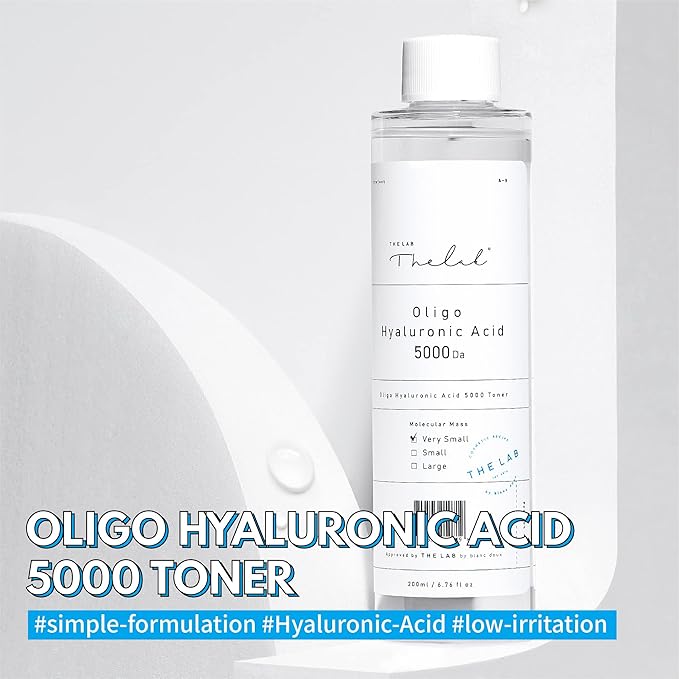Blanc Doux Oligo Hyaluronic Acid 5000 Toner | 16.9 fl.oz. Vegan & Hypoallergenic | Deep Hydration & Anti-Aging Care | Suitable for Dry, Oily, Sensitive, Acne-Prone Skin | Includes Cotton Pads