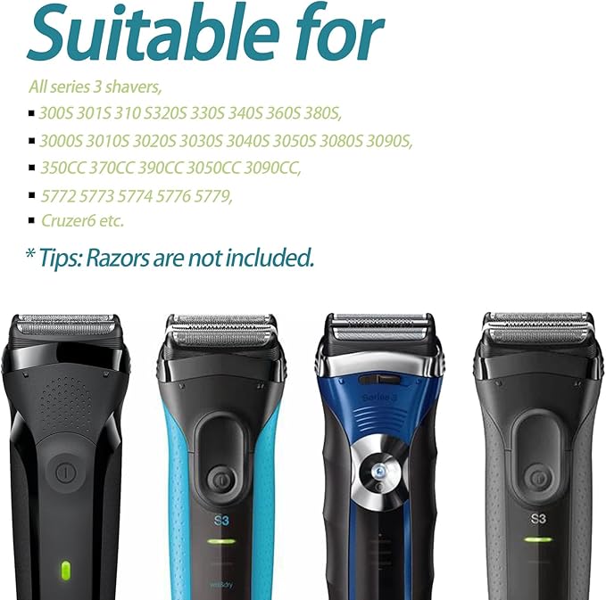 2Pack 21B S3 Electric Replacement Shaver Head Accessories for Series 3 Shaving Razor Head, Suitable for S3 3040s 3000s 3050cc 3010s 3070cc 3080s 3090s 310s 3090cc Etc.