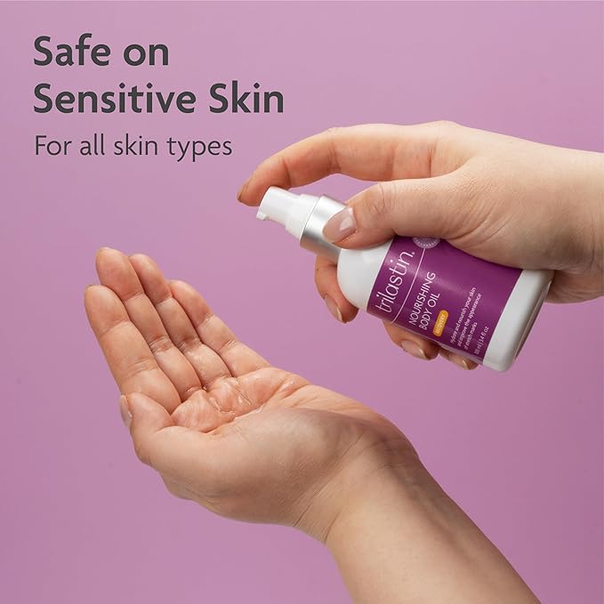 TriLASTIN Belly Oil (3.4oz) | Vitamin-Infused Stretch Mark Oil | Belly Oil for Expecting Mothers | Serum for Scars and Stretch Marks | Body Oil | Paraben-Free and Hypoallergenic