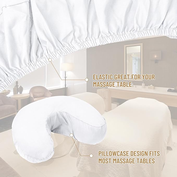 12 Pcs 4 Sets Premium Microfiber Massage Table Sheet Set, Include Massage Table Cover, Massage Fitted Sheet, Massage Face Rest Cover for Beauty Salon Spa Hair Salon (Pure white)