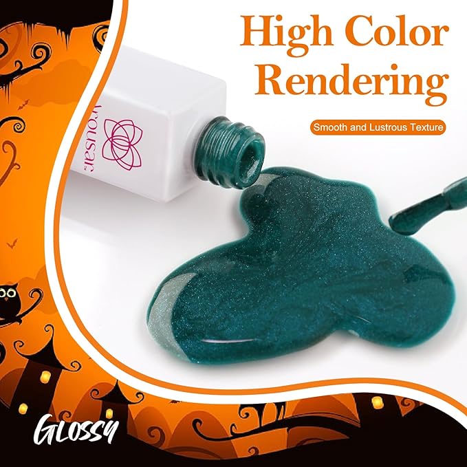 18pcs Nail Gel Polish Set, 10 Colors Gel Polish Set with 6pcs Base Coat and Glossy & Matte Gel Top Coat and 2 Colors Nail Art Gel, Glitter Nail Polish Starter Kit, Winter DIY Gift