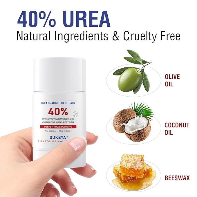 Urea Cream Stick 40 Percent,Heel Balm,Hand Cream and Foot Cream for Dry Cracked,Cracked Heel Treatment,Avoid Frostbite,40 Percent Urea Lotion for Feet Maximum Strength