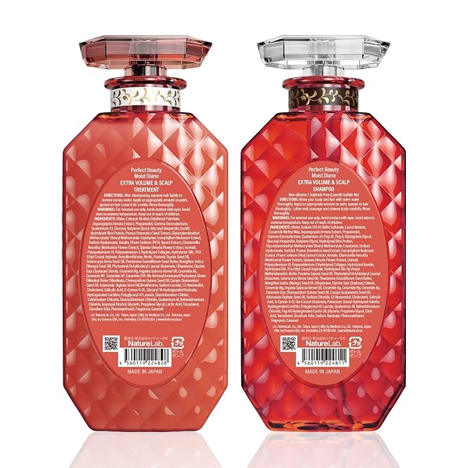 Moist Diane Keratin Shampoo and Conditioner Set for Hair Fall & Itchy Scalp Women & Men, Organic Hair Care with Argan Oil & Keratin from Japan, Silicone& Sulfate Free, VOLUME& SCALP 30.4 Fl Oz
