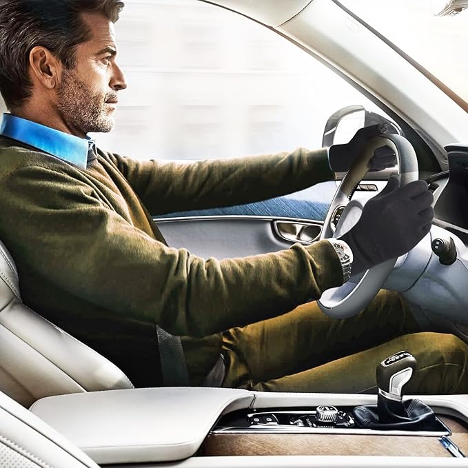 Donfri 6 Pairs Cotton Moisturizing Gloves Men Touchscreen Fingers for Eczema Dry Hands Hand Care Overnight Moisturizing (Medium-Black)