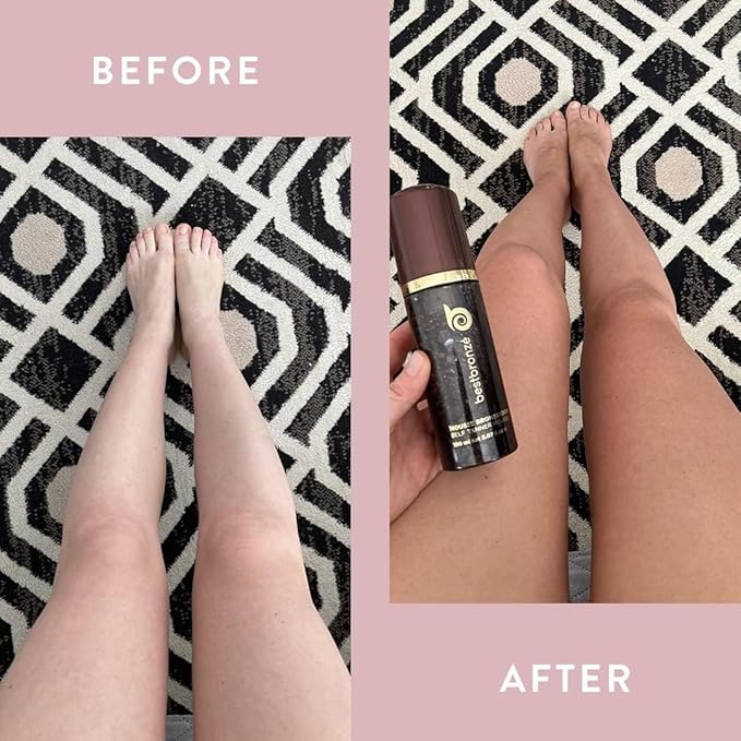 Best Bronze Self Tanner Mousse with Tanning Mitt, 1.7 Fl Oz - Tinted Vegan Self Tanning Foam for Light, Medium, Dark Skin Tones - Easy-to-Use Body Bronzer for Oily, Sensitive, Dry Skin