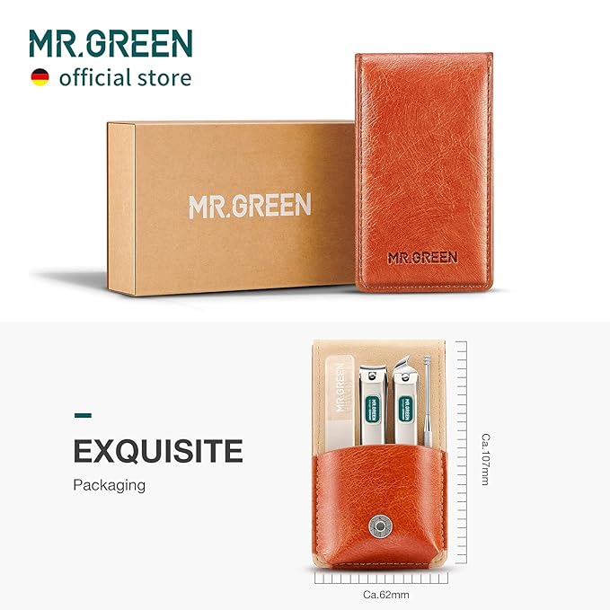 MR.GREEN Portable Manicure Sets Pedicure kits Stainless Steel Nail Clippers Tool Travel Grooming Case Nail Scissors Gift Box (Mr-6104)