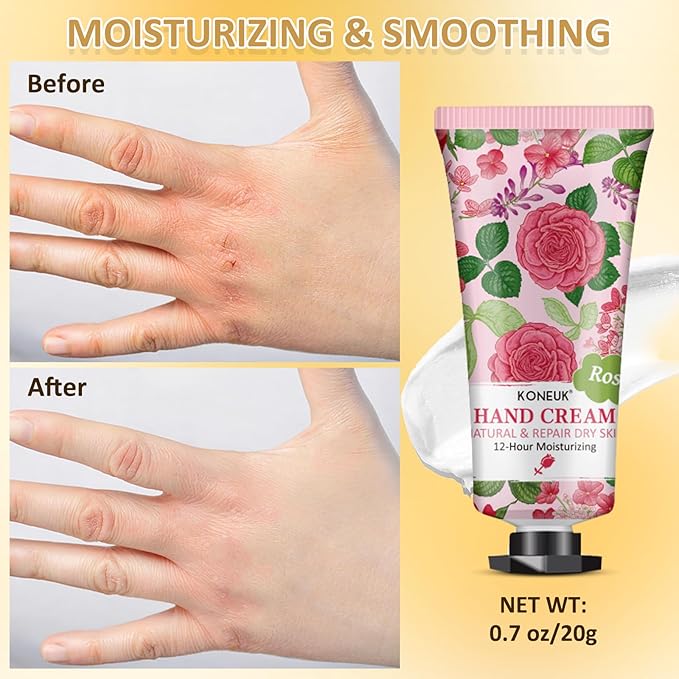 8 Pack Hand Cream Gifts Set For Women, Mothers Day Gifts for Mom, Mini Hand Lotion Travel Size for Dry Cracked Hands, Bulk Hand Cream for Teacher Appreciation Gifts and Nurse Gifts