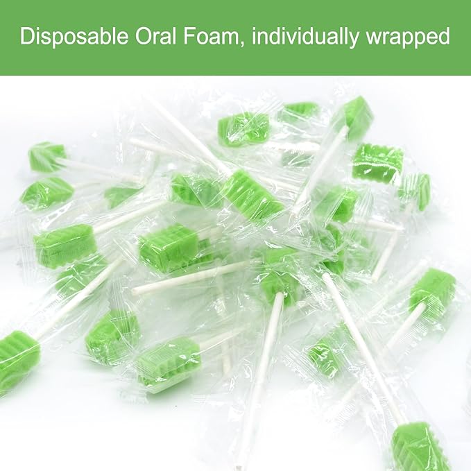 (250 PCS) JIESI Disposable Oral Swabs,Sterile Sponge Mouth Swabs(Green)
