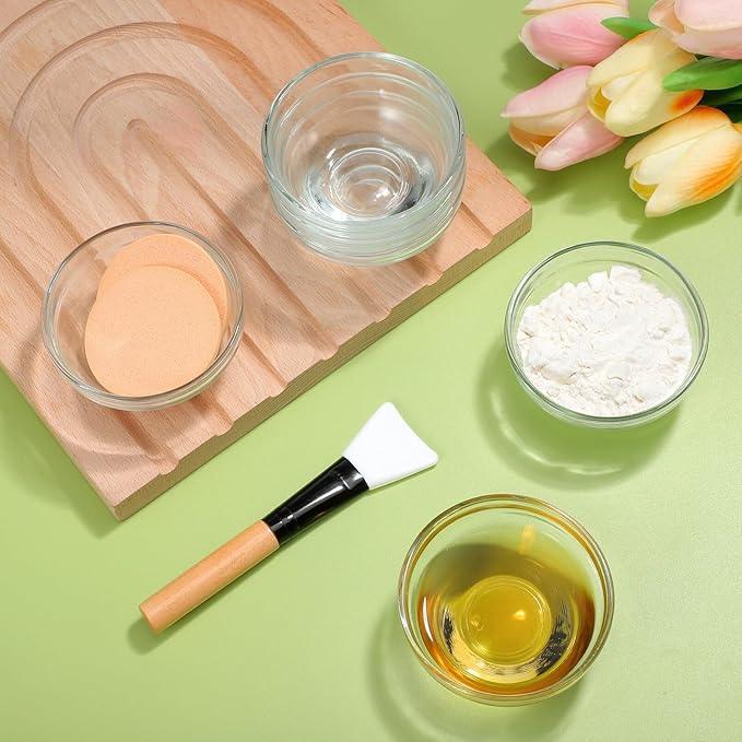 Cabilock 10PCS Facial Mask Bowl Mixing Bowl: Glass Cosmetic Mix Bowl Making Accessory Clear Prep Measuring Bowl DIY Mix Bowl Mud Mask and Other Skincare Products