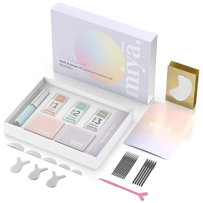 2 in 1 Lash Lift & Brow Lamination Kit | Instant Fuller Eyebrows, Eyelashes | Salon Result lasts 8 weeks | Professional LVL, Perm, Laminate with Silicone Shields, Lash Picks