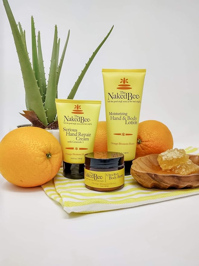 The Naked Bee Orange Blossom Honey Hand Cream (3.25 oz) Intensive Nourishing Cream for Smoother and Softer Hand - Deep Moisture and Repair for Dry Skin