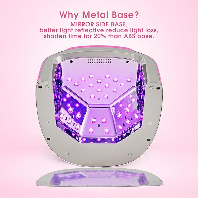 Professional Rechargeable 96W UV LED Nail Lamp Cordless UV Light for Nails Machine with Removable Stainless Steel Bottom,4 Timer Setting and Smart Sensor Nail Dryer