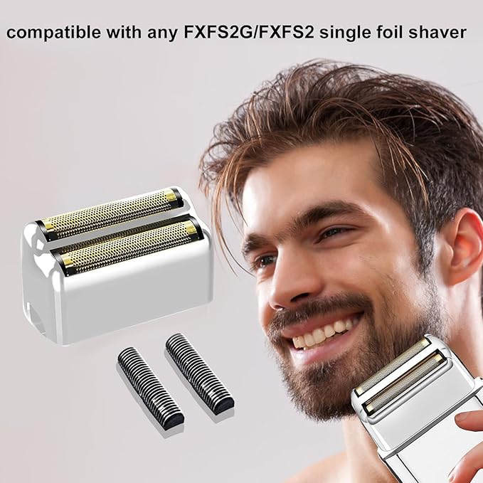 3 pack Professional Replacement Foil and Cutters for BaBylissPRO Barberology Double Foil Shaver, Compatible with BaBylissPRO Barberology FXFS2 Shaver,silver