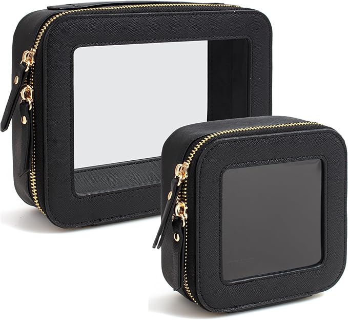 Clear Makeup Bag, Small Makeup Bag TSA Approved Toiletry Bag Cosmetic Travel Bag Cute Makeup Bag Organizer Makeup Case Pouch Car Essentials for Women Men