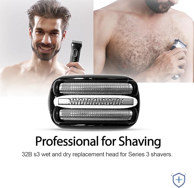 32B S3 Electric Replacement Shaver Head Accessories Compatible with Series 3 Shaving Razor Head, Compatible with S3 3040s 3000s 3050cc 3010s 3070cc 3080s...