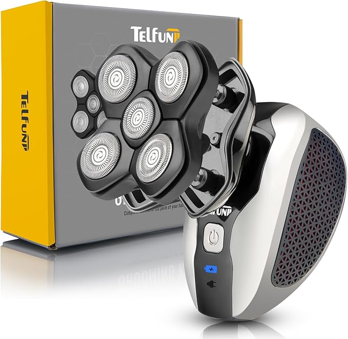 Upgrade Magnetic Head Shavers for Bald Men, Cordless & Comfort 5-in-1 Electric Razor - IPX7 Waterproof Wet/Dry Mens Grooming Kit - Easy Use Palm Shaver for a Smooth Bald Shave