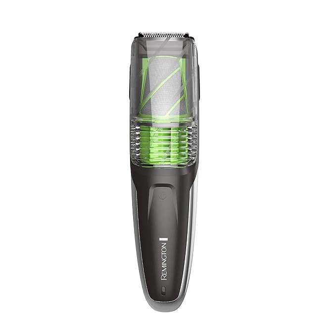 Remington Vacuum Beard Trimmer,13 Length and Style Settings with Adjustable Length Comb (2-18mm),Vacuum Trimmer for Beard, Mustache, and Stubble, Rechargeable Lithium Power, Washable, Removable Blades
