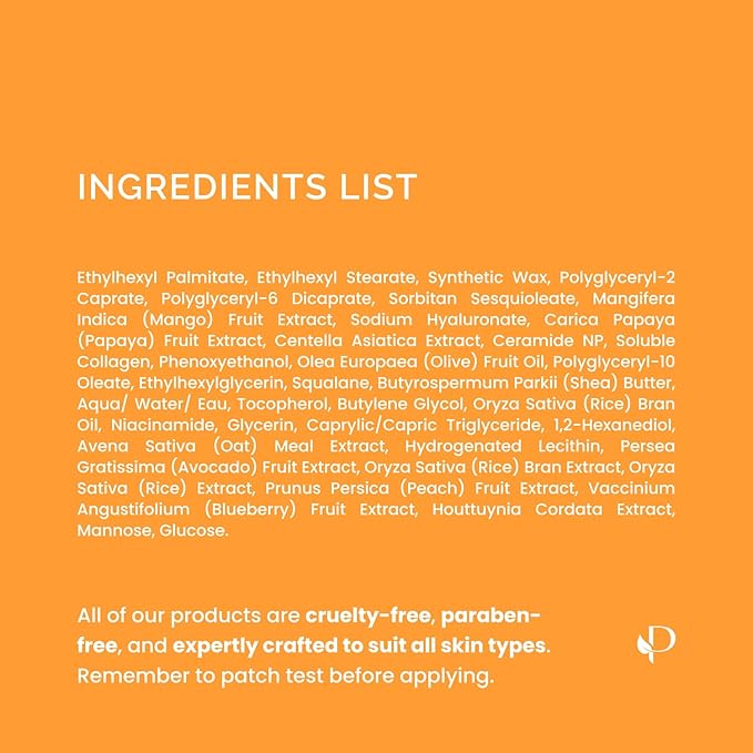 PLANTIFIQUE Korean Cleansing Balm Makeup Remover 2 Pack with Mango & Papaya Extracts, Hyaluronic Acid, and Ceramide - Nourishing Melting Cleanser for All Skin Types