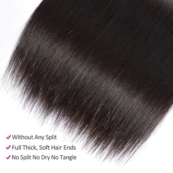 10A Straight Single Bundles Human Hair 22 Inch Brazilian Straight Human Hair 1 One Bundles 100% Unprocessed Virgin Hair Weave Natural Black Color