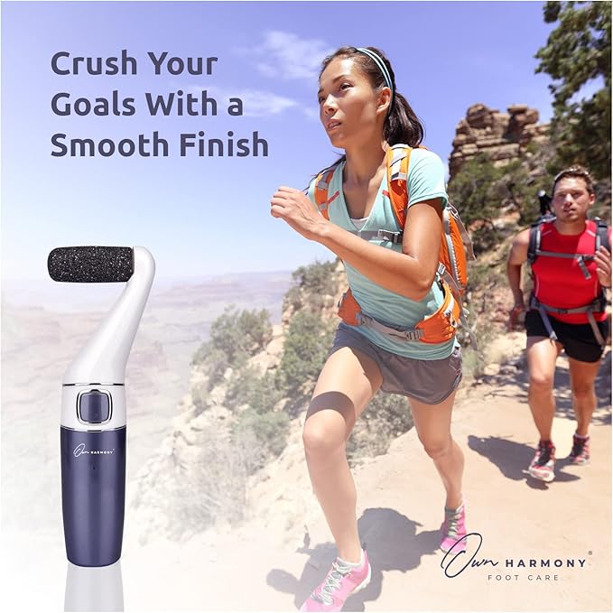 Electric Foot Callus Remover: Own Harmony Professional Feet Care Pedicure Tools, Rechargeable Feet Scrubber Dead Skin, Electronic Foot File Pedi Grinder, Best for Hard, Dry, Cracked Heels (3 Rollers)