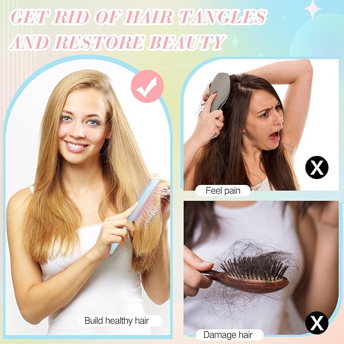 36 Packs Mini Detangling Hairbrush Squirt Detangler combs Toddler Soft Bristle Travel Hairbrush Women Girl