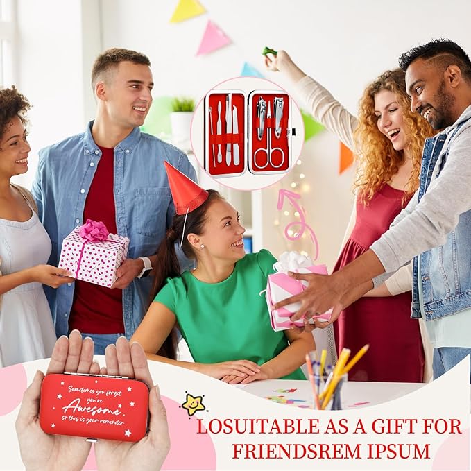 24 Set Manicure Kit Bulk Nail Clippers 7 in 1 Stainless Steel Grooming Nail Kit Employee Teacher Appreciation Gift Bulk Professional Pedicure Tool for Women Personal Care(Red)