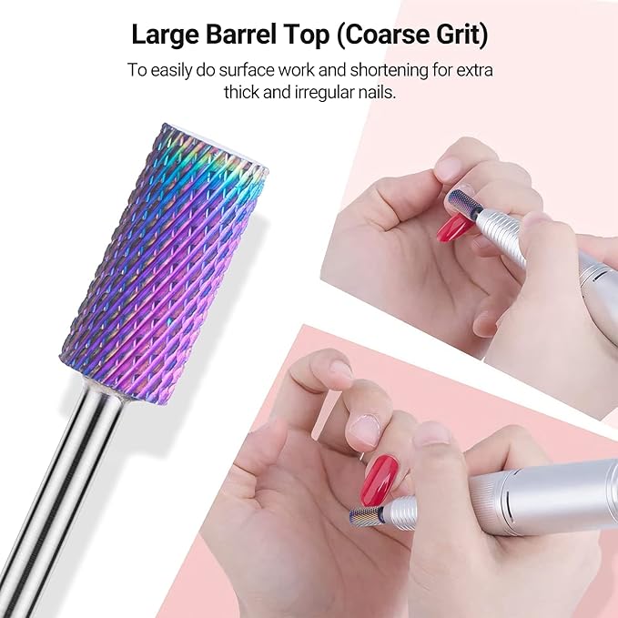 MelodySusie Nail Drill Bits Set, 7Pcs Professional Tungsten Carbide Ceramic Acrylic Nail File Drill Bit for Manicure Pedicure Cuticle Gel Nail Polishing