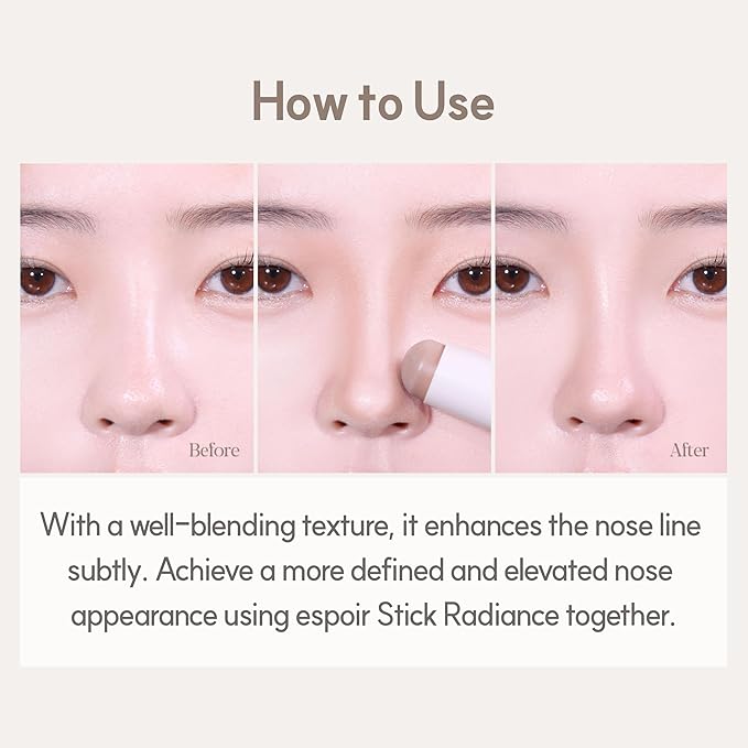 espoir Be Glow Shading Stick Contour │Smooth Gliding Face Shaping Makeup │ Subtle Contour Color fo Natural Look on Face │Creamy Solid Texture (Neutral Gray, Stick)