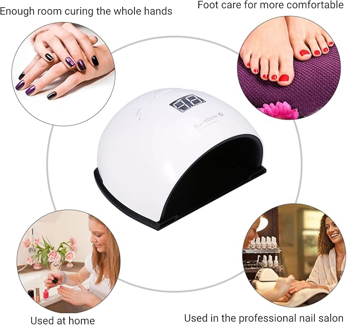 UV Nail Lamp, 48W LED UV Lamp for Nails with Smart Sensor, Slipper Shape Nail Dryer Machine with Double Light Sources, Detachable Gel UV Led Nail Lamp for Home Use(US Plug)