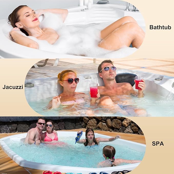 Full Body Bath Pillow for Bathtub, Non-Slip Bath Pillows for Tub, Spa Bathtub Pillow Cushion for Headrest Neck Shoulder and Back Rest Support,Relaxation Spa Accessories-50 x 15" (White)