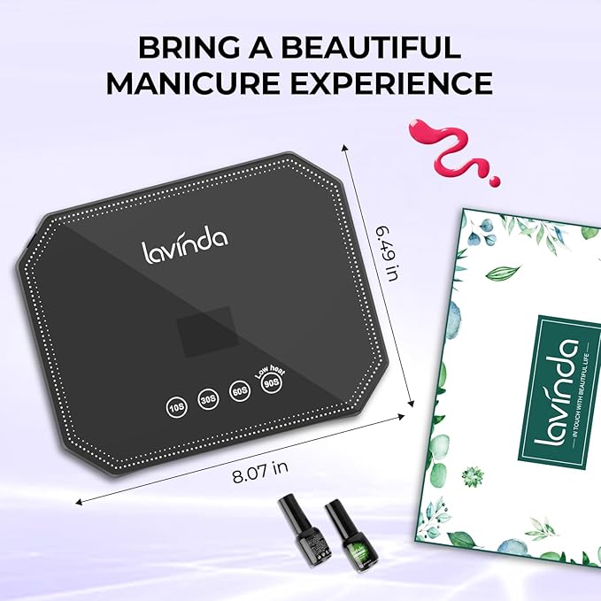Lavinda 54W UV Nail Lamp, Professional LED Nail Lamp UV Light for Gel Polish Nails, Fast Drying Nail Dryer Nail Light with 4 Timers Large LCD Display, Salon & Home Use for Women Mom Girlfriend